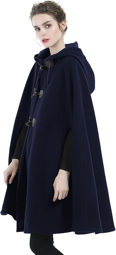 Lallia Mü フード付きポンチョ・ケープコート antiqua フード付き ポンチョコート ポンチョ レディース 送料