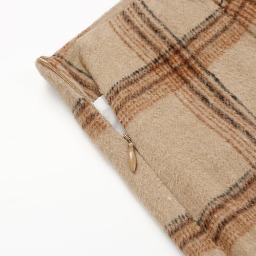 Image of IDEALSANXUN Womens High Waist Plaid Skirt Bodycon Pencil Wool Mini Skirts