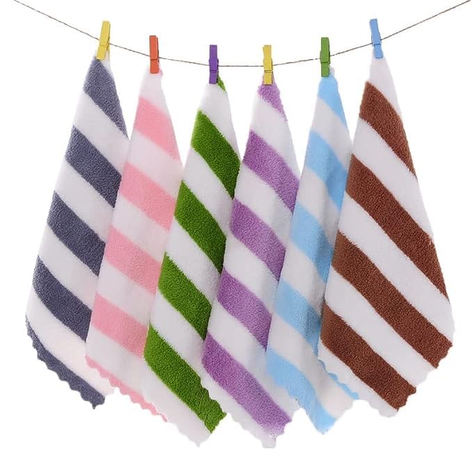 Microfiber Face Towel Handkerchief Rumal 350GSM Extra Soft and Super Absorbent Printed Face Towels for girls Women's, Kids and Newborn Babies (Set of 8 Multicolor)-image-45