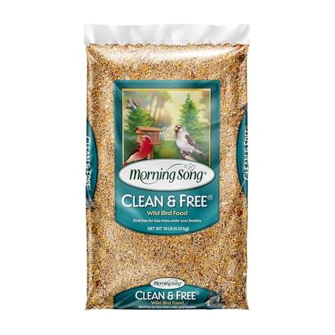 Morning Song Clean & Free Shell Free Wild Bird Food, Premium No Mess Bird Seed for Outside Feeders, 10-Pound Bag Cover
