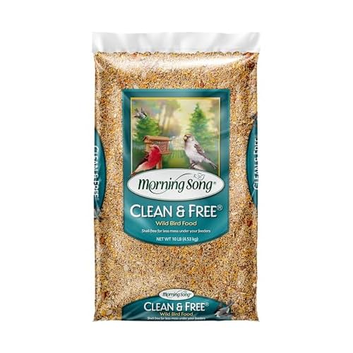 Morning Song Clean & Free Shell Free Wild Bird Food, Premium No Mess Bird Seed for Outside Feeders, 10-Pound Bag
