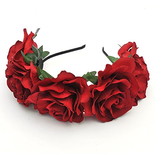 Bodermincer Women Rose Flowers Hairband Branch Wedding Wreath Headband Crown cover