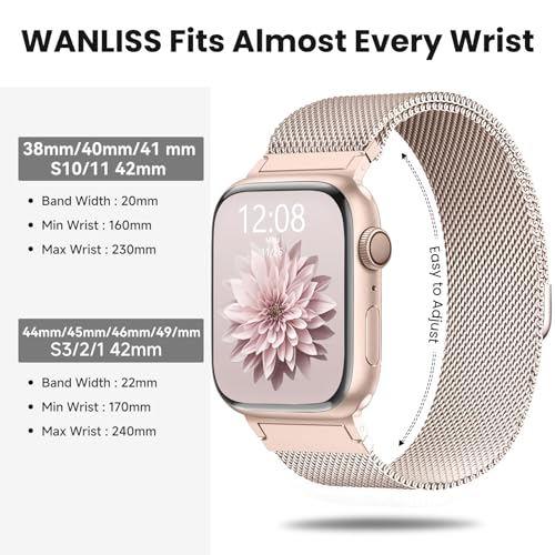 Image of Original Metal Milanese Loop Compatible with Apple Watch Band for Women Men
