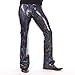 Revolver Fashion / Funstigators Festival Clothing: Men's Holographic Flared Disco Legging Pants - Made in USA (M, Black)