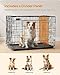Feandrea Hundekäfig, Hundebox, zusammenklappbar, transportabel, 2 Türen, 107 x 70 x 77,5 cm, schwarz PPD42BK