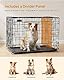 Feandrea Hundekäfig, Hundebox, zusammenklappbar, transportabel, 2 Türen, 107 x 70 x 77,5 cm, schwarz PPD42BK