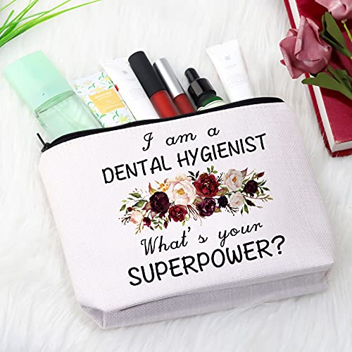 Image of Dental Hygienist Cosmetic Bag DH Graduation Gift I'm A Dental Hygienist What's Your Superpower Gift for DH Student (I'm A Dental Hygienist)