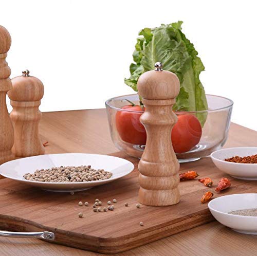 Anadi Pepper Grinder, Pepper Mill 8.5 Inch, Salt and Wooden Wood Mill, Solid Wood with Strong Adjustable Carbon Steel Grinder (1 Piece)-image-9
