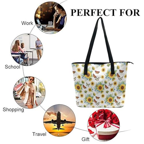 Bolso de trabajo tipo tote grande de cuero suave miniatura 6