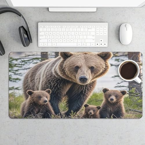 Mother Bear and Her Cubs Protector de Escritorio Grande y Antideslizante miniatura 5