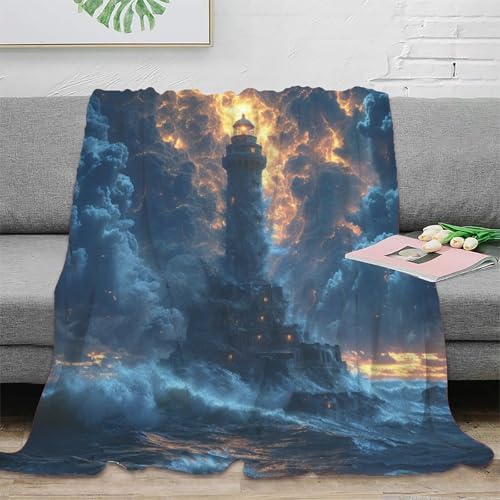 Phares literie peluche douce couverture lit impression 3D grand format - 2