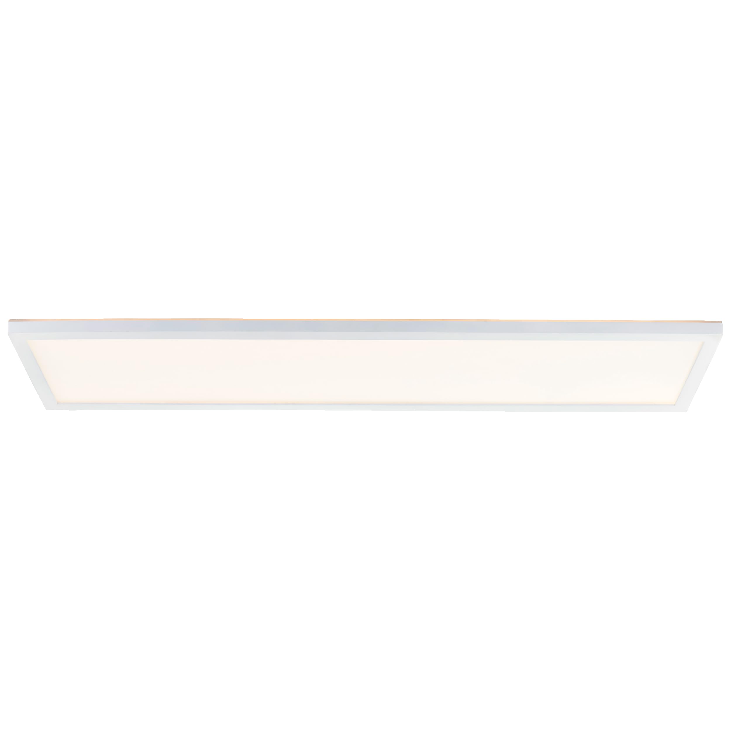 Pannello LED brillante a plafone | 25 x 96 cm | pannello a parete e a plafone con funzione di memoria e timer | dimmerabile tramite telecomando | CCT | 3000 lm | 3000-6500 K | in plastica bianca