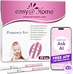 Easy@Home 10 Pregnancy Test Strips for Early Detection: 10 MIU/mL, 5 mm Width