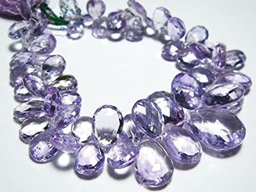 Améthyste rose en perles briolettes poire 232 carats pour création de bijoux DIY