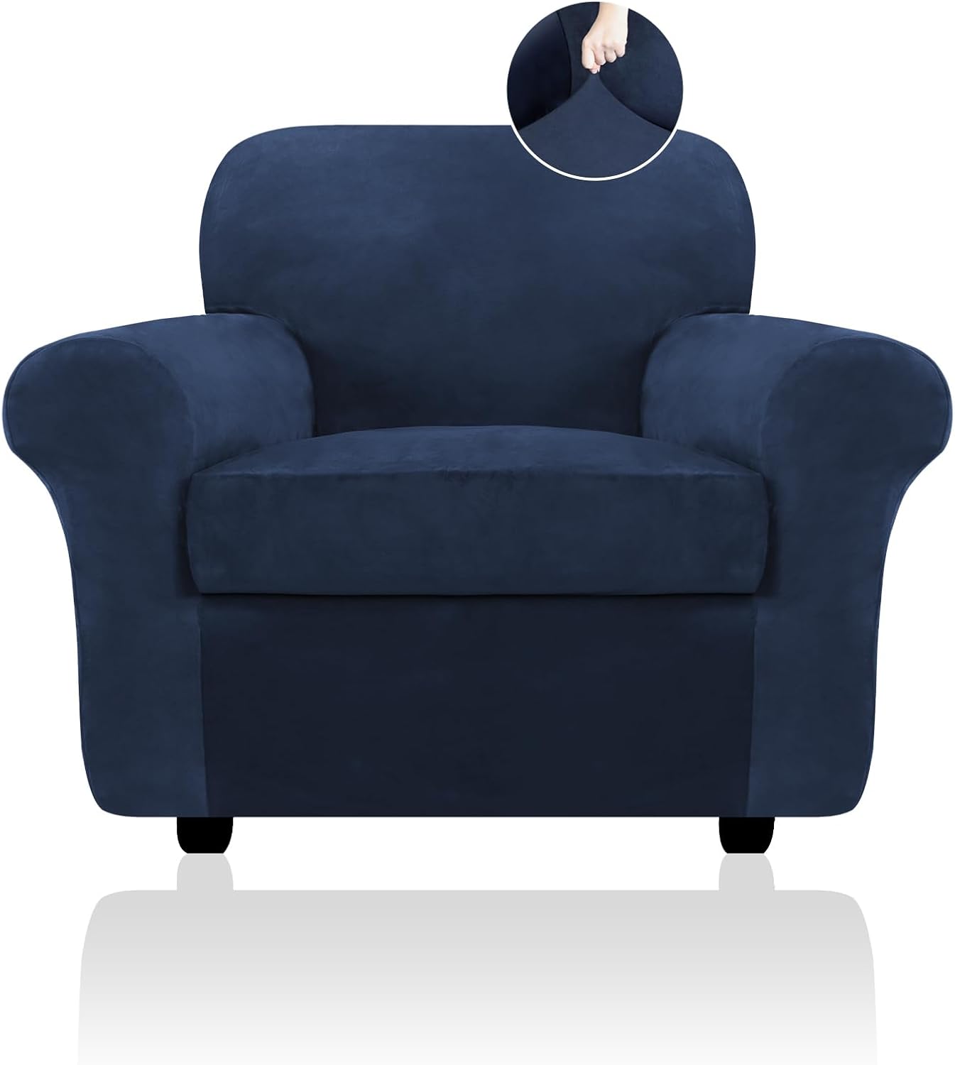 FestiCorp Sofa Cover, Velvet Couch Covers for Dogs, Stretch Sofa Slipcovers, Thick Furniture Covers for Pets, Washable Chair Cover, Armchair, Navy Navy Small