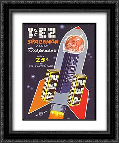 Spaceman 2X Matted 20x24 Black Ornate Framed Art Print by Pez