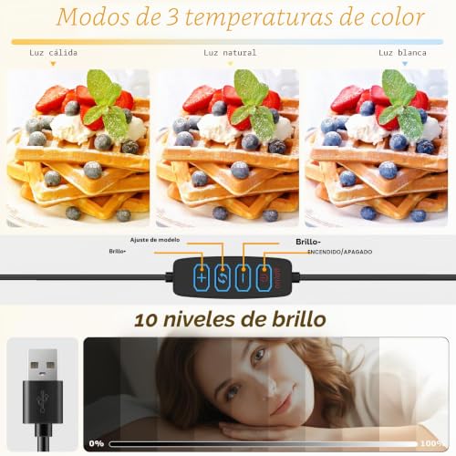Soporte de teléfono articulado compatible iPhone cámara web Logitech luz LED 3