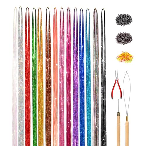 Kit Con Fili Luminosi Per Capelli Ragazze | 1.18 pollici Set Brillante Per Decorazioni Capelli, Cosplay Con Strumenti Per Matrim