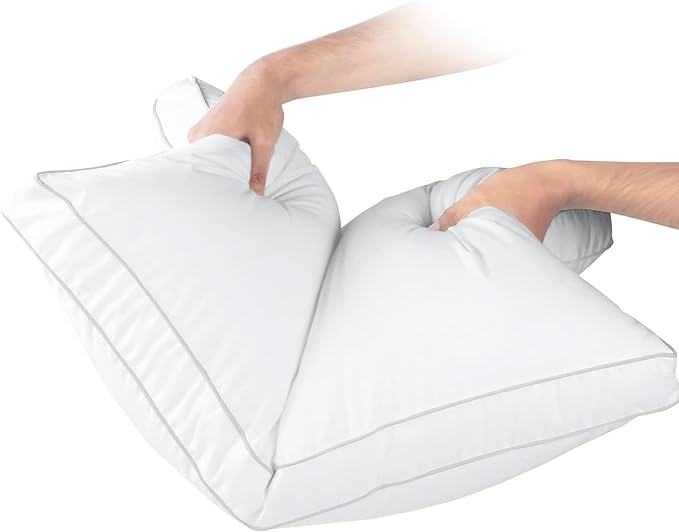 Set 2 Almohadas Poliéster Estándar Blancas miniatura 4