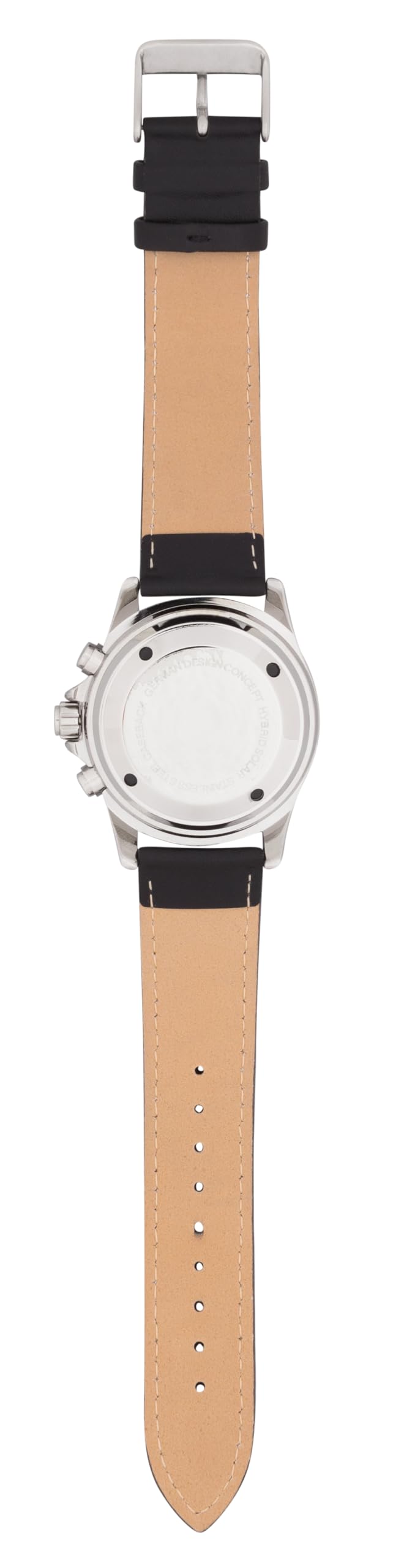 Marschall Deutsch sprechende Herren Funk-Armbanduhr I Mit Solarpanel I 1146wl I Für Blinde, Senioren und Demenzkranke I Datum- und Zeitansage I Schwarzes Lederarmband