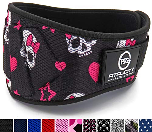 Fitplicity Weight Lifting Belt (Pink Skulls, Small)