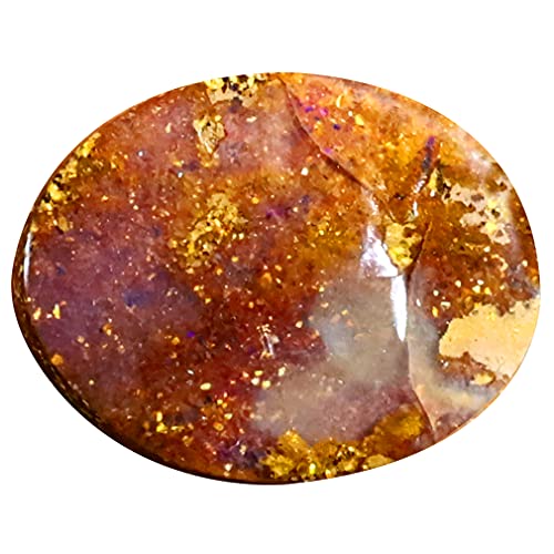 Opale boulder australienne multicolore 4,44 ct, pierre précieuse en vrac 15x12 mm