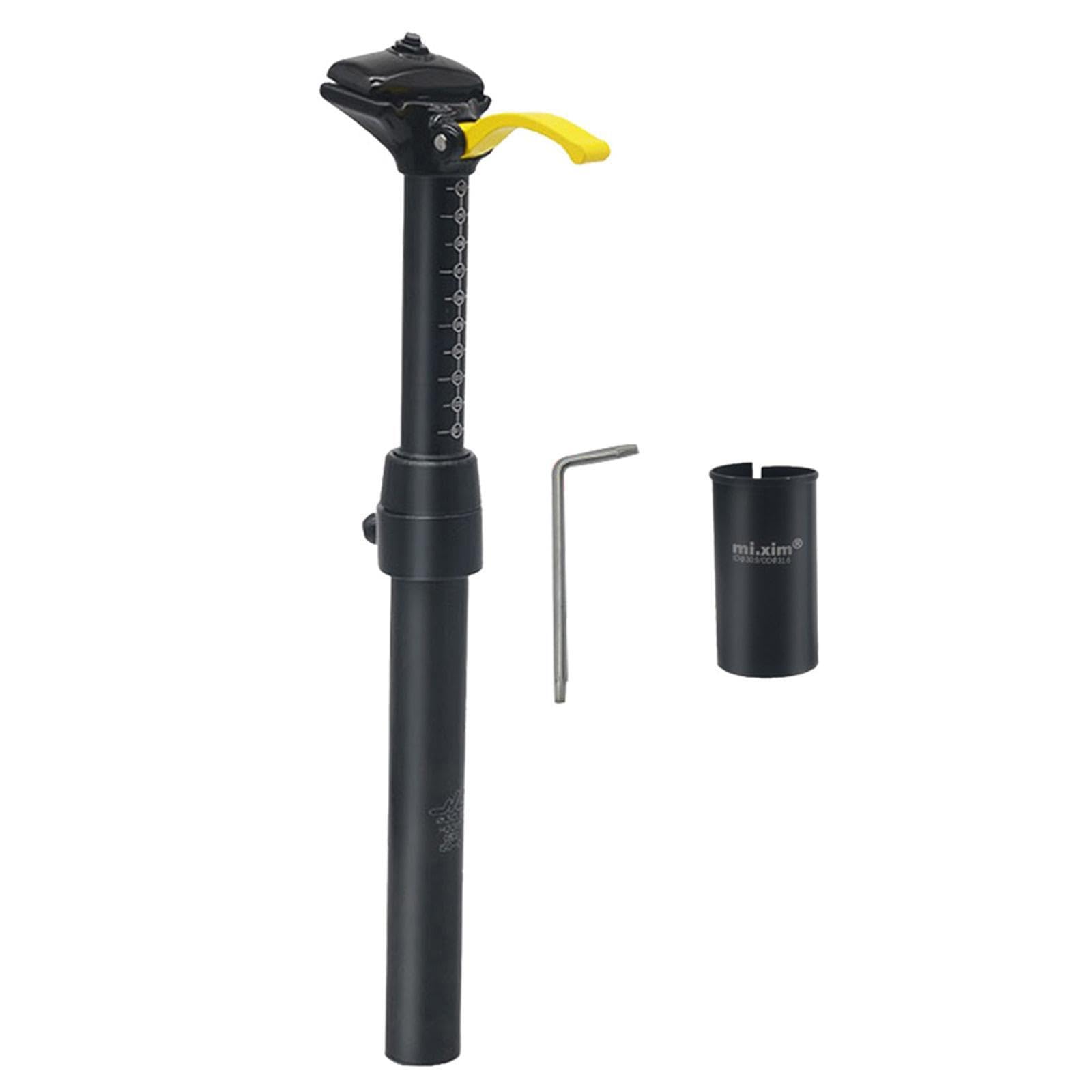 Quilstm Black Adjustable Seatpost Shock Absorber Lightweight Aluminium Alloy For M Tb Bmx Rider Mountain Road Bike Seat Post Saddle Support Pole Etc. Bicycle Seatpost Shock Absorber, 31.6Mm