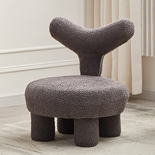 Genérico Banco almacenaje Furry Comfor Puf con RespaldoTaburete Reposapiés De Diseño Ergonómico para El Hogar Dormitorio Sala De EstarFelpa Simple Ocio Pequeño Sofá Silla-Blanco 64x64cm(25x25inch)
