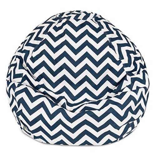 Majestic Home Goods Chevron Large Classic Bean Bag Chair, Navy Blue