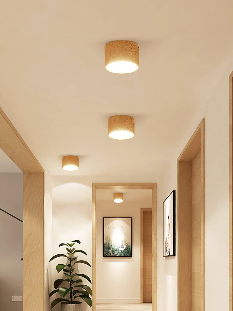 5W 12W superficie montada Downlight led smd5730 220V LED SPOT iluminación LED techo de madera para el vestíbulo interior (emisión de color: blanco cálido)