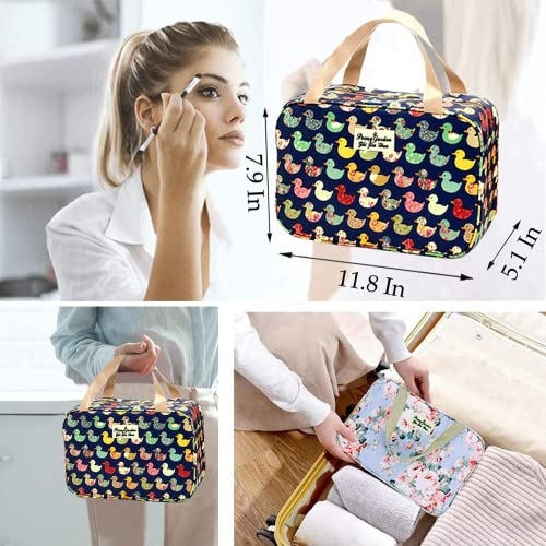 Large Makeup Bag Toiletry Bag for Women Make Up Bag Cosmetic Bag Toiletries Bag Brush Bags for Traveling (Navy Duck)2