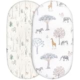 GLLQUEN BABY Bassinet Crib Sheets Set, Breathable Cozy Fitted Mattress Sheet, Elastic Travel Crib Fa