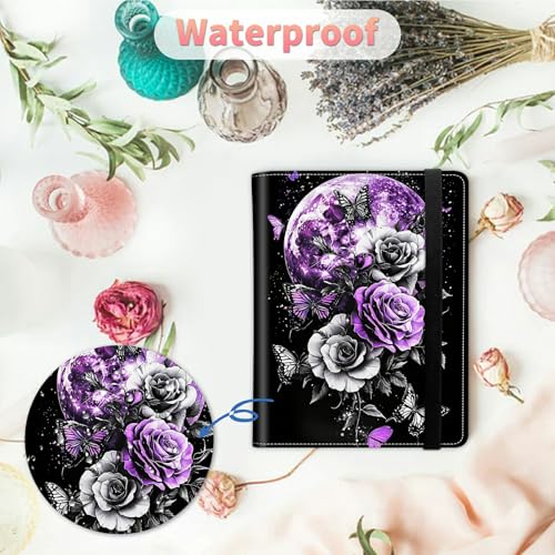 Image of Photo Album 4x6 120 Pockets Photos with Strong Elastic Band, Small Mini Albums Sheet Protector Folder for Photos, Album for Family Wedding Women Men Baby Vacation Gift, Purple Moon Rose