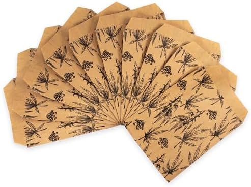 50 Bags of our Cannabis Leaf Print Flat Merchandise Kraft 8.5" x 11" Bags, great for Wedding Favors, Party Favors, Gift Bags, Brownie Cookie Bags, and so much more. image 5