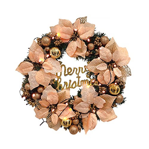 Couronne de Noël 50cm avec nœud rouge et pommes de pin pour illuminer votre porte d'entrée