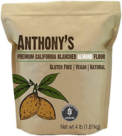 Anthony's Blanched Almond Flour, 4 lb, Finely Ground, Gluten Free, Non GMO, Keto Friendly