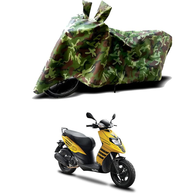 Image of 100% Water Resistant Bike Scooty Two Wheeler Body Cover Compatible For Aprilia Storm 125 Drum /UV-Rays /Heat Protection /Birds Dropping /Scratchproof /Dust proof /Waterproof /All Varient[Green MJ]
