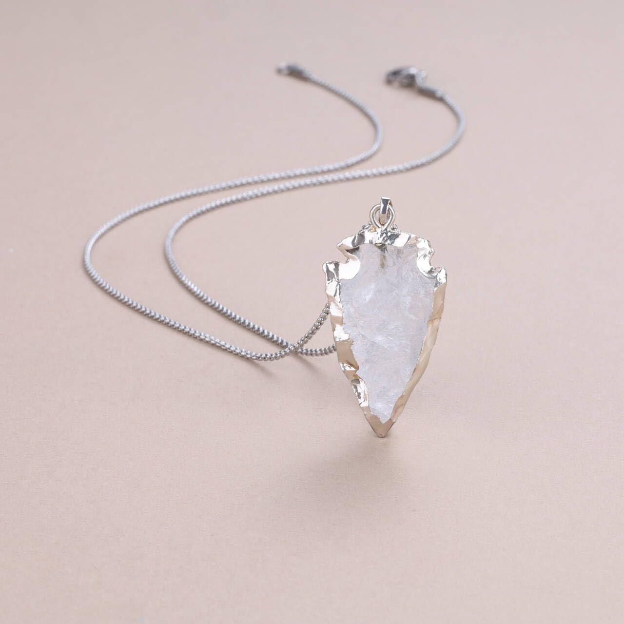 COAI His and Hers Necklaces Arrowhead Necklaces Raw Crystal Necklaces for Couples