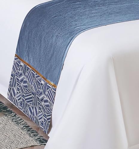 Cubrecama azul solido de 50x50cm protector de cama de empalme para dormitorio 4