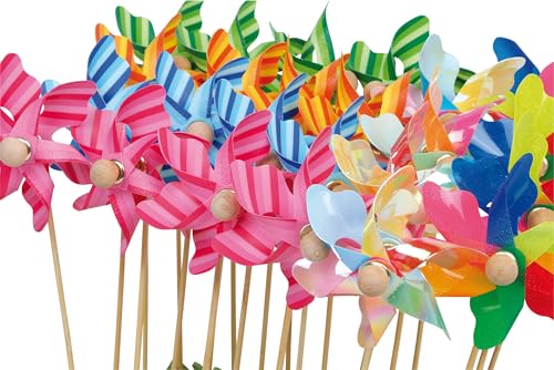 Legler 6149 windräder im 24er Set, schöne Gartendeko in Blumenkübeln und Beeten