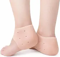 Par de Palmilhas Ortopédicas de Silicone para Fascite Plantar e Esporão de Calcâneo – Alívio da Dor e Conforto para os Pés(Bege, Tamanho único)