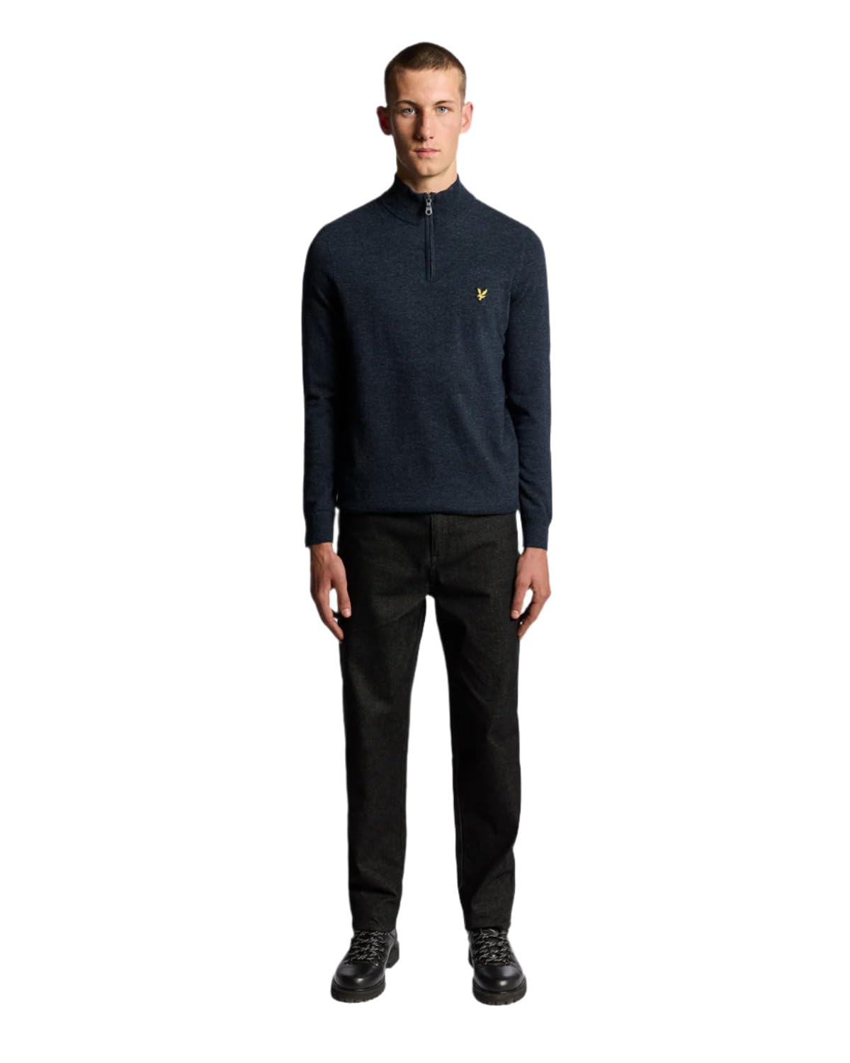 Lyle & Scott Half Zip Pullover Lambswool Navy Blue Dark Blue size XL