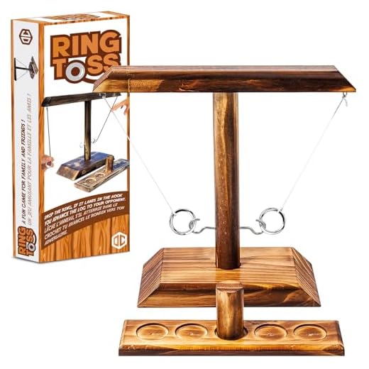 Ring Toss® Game | Geschicklichkeitsspiel aus Holz | Premium Qualität | Hängende Ringwurfmaschine | Wer ist der Schnellste? | Innen & Außen | Kinder & Erwachsene | 100% Holz | 100% Spaß | SparkL®