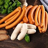 WURSTBARON® - Wurst Probierpaket - Currywurst, Wiener Würstchen, Käsekrainer, Käse, Wiener Weißwürste - 1600g