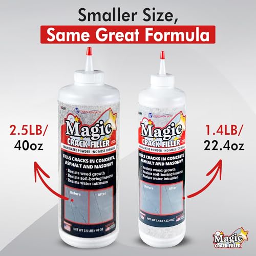 Gray 1.4 LB Magic Crack Filler Bottle - Easy, No-Mess Crack Repair for Concrete, Masonry & Asphalt - Durable & Weather-Resistant - Image 3
