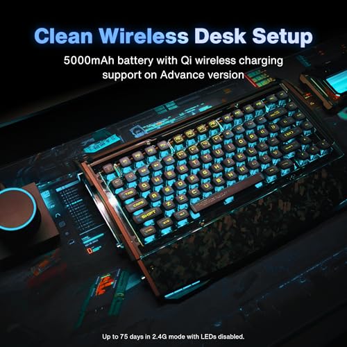 Image of Black Diamond 75 V2 Wireless Gaming Keyboard, Forged Carbon & CNC Aluminum Custom Keyboard, 75% Tri-Mode 2.4G /Bluetooth /USB-C, Under 2ms Low Latency, Hot-Swappable PCB, RGB