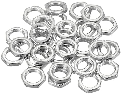 PATIKIL M10 x 1.0 Steel Hex Nuts, 30 Pack Metric Thread Zinc Plated Finished Hardware Nuts Screw Bolt Fasteners 3mm Height 14mm Hex Width