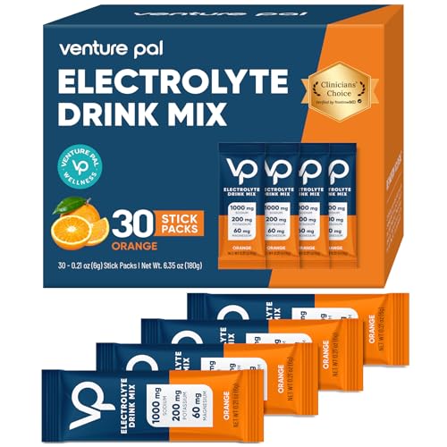 Venture Pal High Sodium Sugar-Free Electrolyte Powder Sticks (30 packets, Orange Salt)
