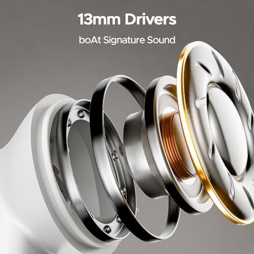 Image of Boat Airdopes 207 TWS in Ear Earbuds with 50 Hrs Playtime, Quad Mics with Enx Tech, ASAP Charging, Iwp Tech, Beast Mode with 50 Ms Low Latency, Bluetooth V5.3, USB Type-C Port & Ipx5(Ivory White)