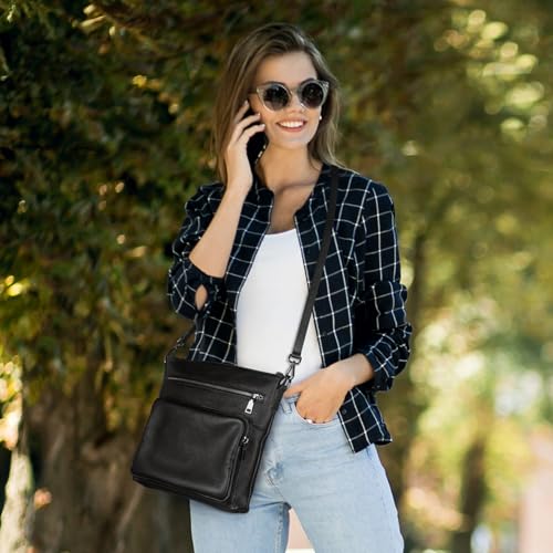 HESHE Crossbody Bags for Women Leather Handbags Designer Shoulder Purse with Pockets Satchel Purse Travel Bag2